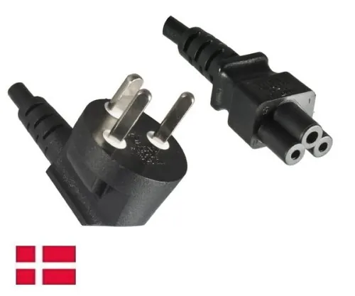 DINIC Stromkabel, Netzkabel für Dänemark Typ K auf C5, DK, 1,8m